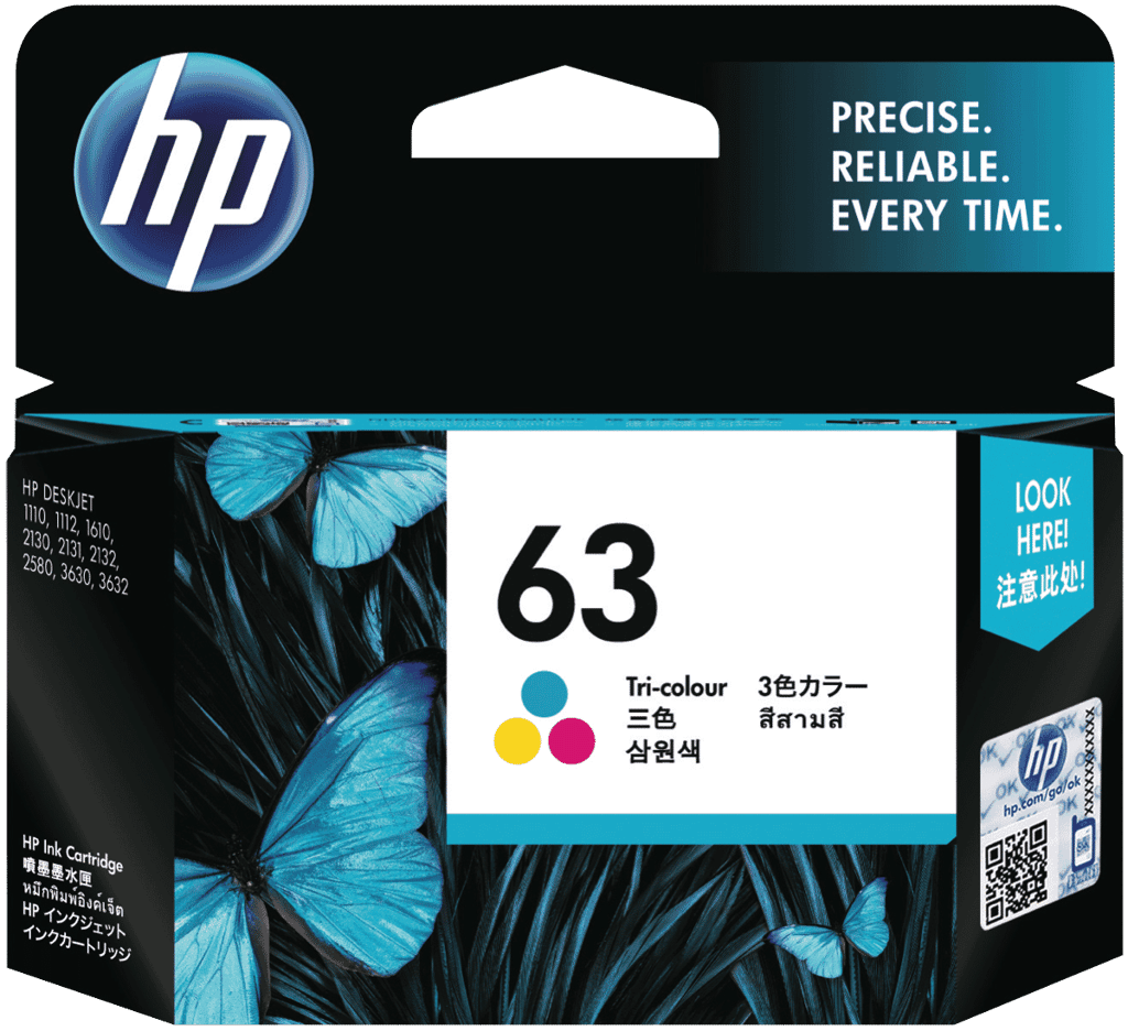HP 63 Tri-colour Original Ink Cartridge