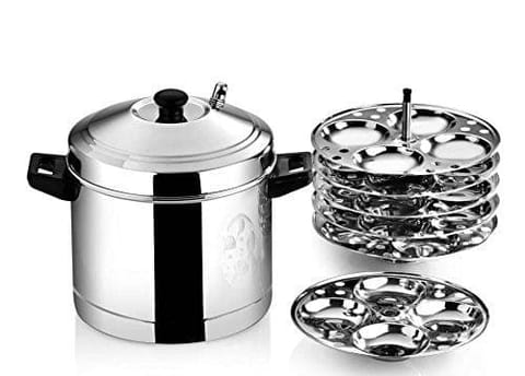 Butterfly Idli Cooker Set with 6 Plates, 24 idlis
