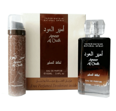 Lattafa Unisex Eau de Parfum Ameer Al Oudh with Free Deodorant Inside