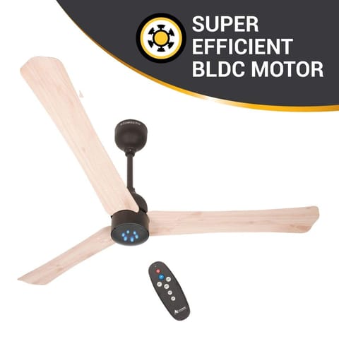 Atomberg Renesa + Wooden 900 mm BLDC Motor with Remote 3 Blade Anti Dust  Ceiling Fan (Natural Oakwood, Pack of 1)