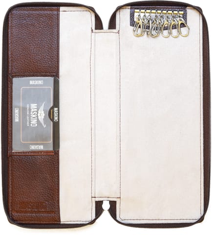 Brownish Genuine NDM leather Bank Locker Key Pouch  Medium