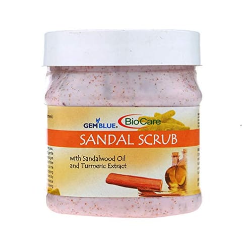 GEMBLUE BioCare Sandal Scrub for Face and Body with Sandalwood Oil and Turmeric extract (500 ML)