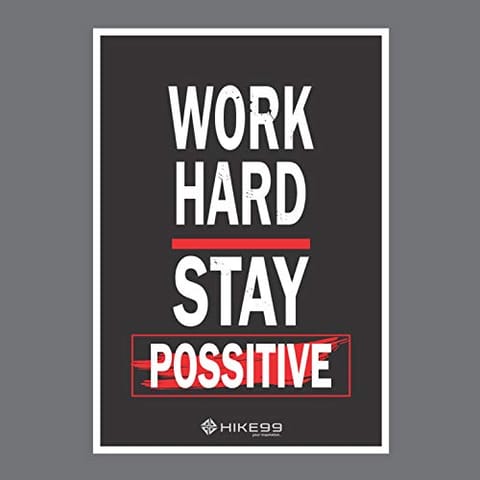Work Hard Stay Positive Motivation Photo Frame for Office & Sports Club