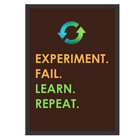 Hike99- Experiment Fail Learn Repeat Motivational Frames for Wall- Motivational Quotes Frames- Inspirational Wall Frames for Home & Office