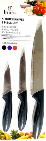 Irich Kitchen Steel Knife Set (Pack of 3)