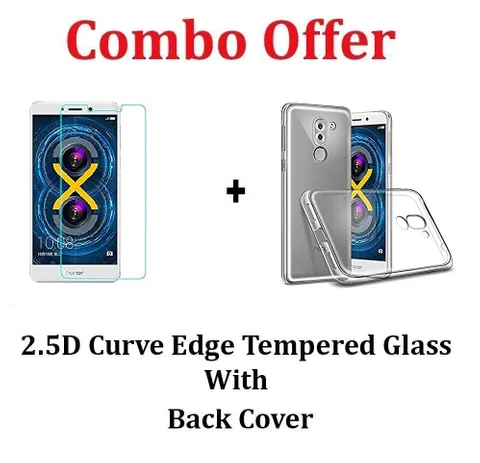 Tempered Glass For Honor 6X  + Back Cover [Combo Pack]
