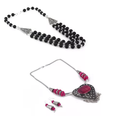 Aradhya Stylish combo high quality beads necklace for women and girls - combo of 2 necklace