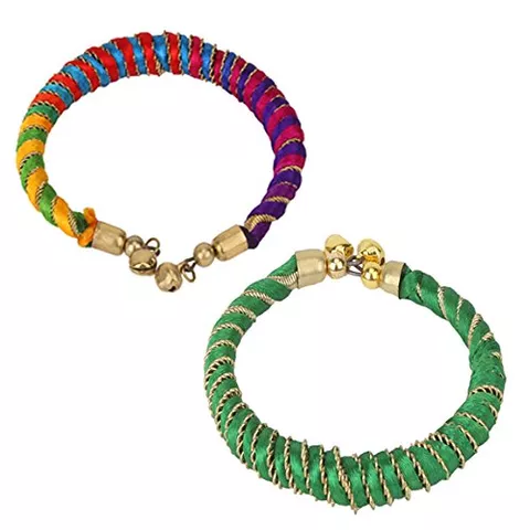Aradhya Silk thread designer rakhi bracelet - combo set of 2
