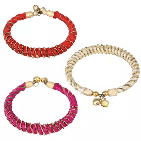 Aradhya Designer silk thread bracelet - set of 3