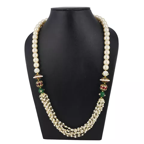 Aradhya Designer tulsi mala handmade pearl beads traditional necklace for women and girls