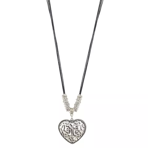 Aradhya Designer high quality chain heart shaped oxidized german silver necklace for women and girls