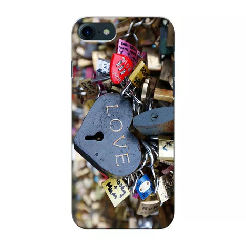 Prinkraft designer back case / cover for Apple iPhone 7 with Love Lock / Love text in lockTheme, Apple iPhone 7 case, Printed Cover for Apple iPhone 7, 3D Designer Back case for Apple iPhone 7