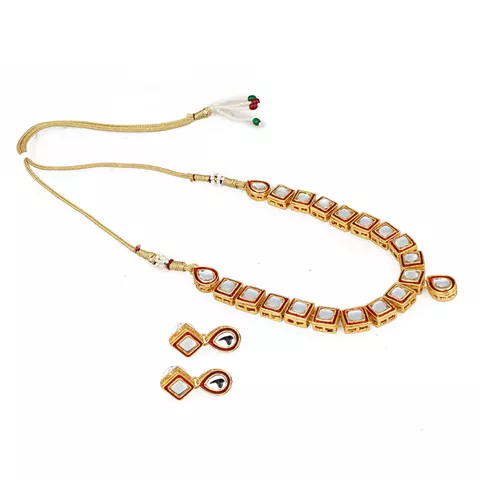 Aradhya Square kundan jewellery set and necklace set with earrings for women and girls
