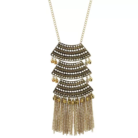 Aradhya Designer antique oxidized golden fancy necklace fashion jewellery for girls