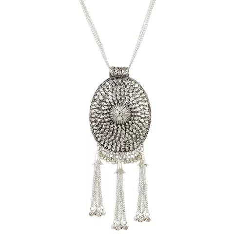 Aradhya Designer oxidized silver fancy necklace fashion jewellery for girls