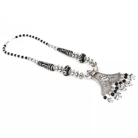 Aradhya Designer oxidized silver fancy necklace fashion jewellery for girls