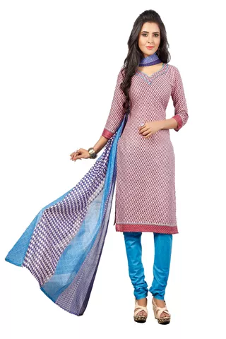 Minu Suits  Brown Cotton Salwar Suits Sets  Dress Material