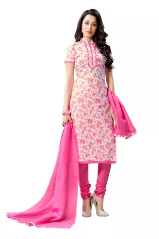 Minu Suits  Light Pink Cotton Salwar Suits Sets  Dress Material