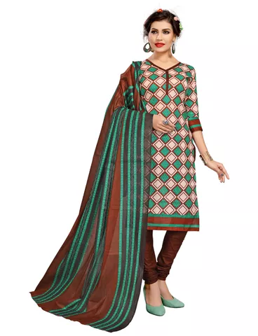 Minu Suits  Salmon Cotton Salwar Suits Sets  Dress Material