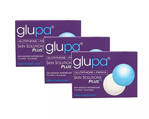 (Pack Of 3) Glupa Skin Solutions Plus Medicated Professional Acne Soap with Whitening Reduce Acne Breakouts