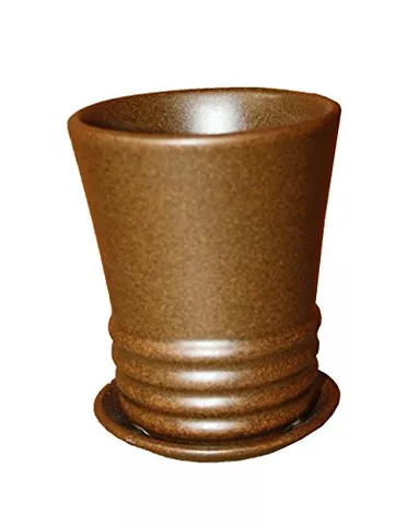 Corporate gift / office gift Table top ceramic pot with Bottom Tray And Drainage Hole for ( Brown color ) - Minerva naturals