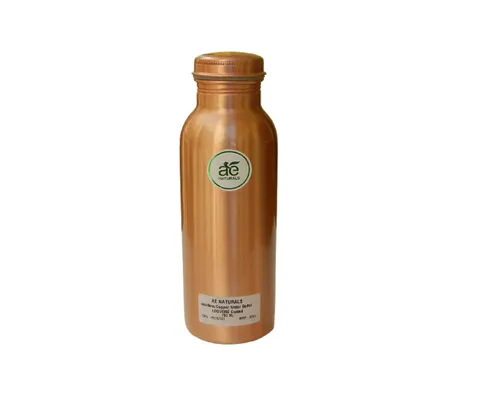 AE NATURALS Premium Quality Jointless Copper Water Bottle With LEQUORE Coated & Leak Proof 700ml 3Pc