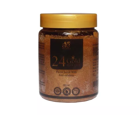 AE NATURALS 24k Gold Powder Extract Facial Scrub With Anti oxidents 500ml