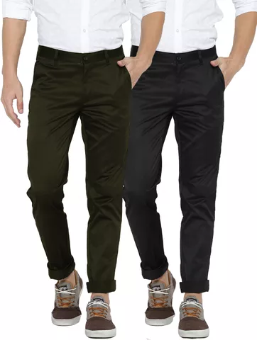 Van Galis Fashion Wear Multicoloured Trouser For Men's-Pack of  2