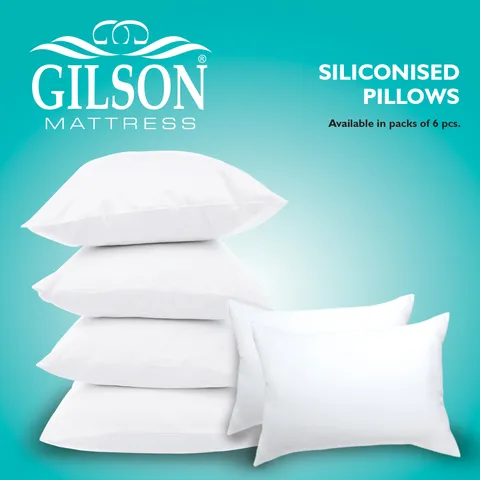 Gilson Pack Of 6 Siliconized Fiber Pillow (16x24)-White