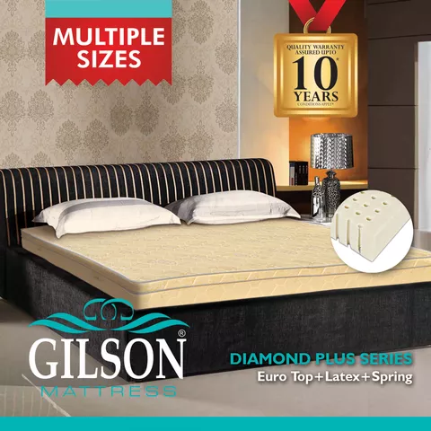 Gilson Diamond Plus Euro Top 8 Inch  Latex Foam Mattress