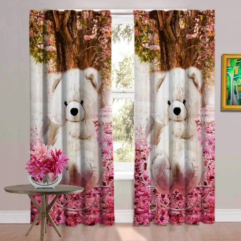 New panipat textile zone Polyester Door Curtain 213.36 cm (7 ft) Pack of 2 (Printed multicolor)