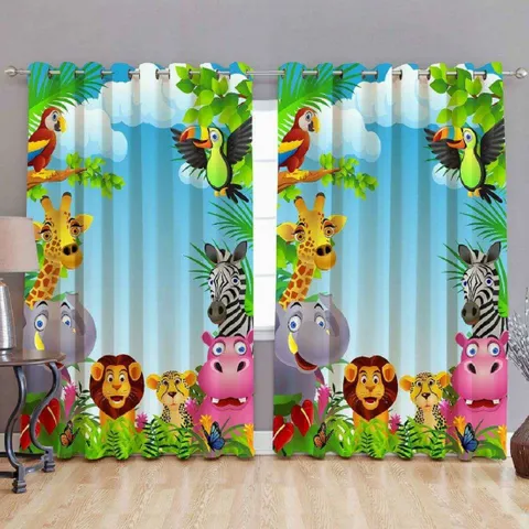 New panipat textile zone Polyester Long Door Curtain 274.32 cm (9 ft) Pack of 2 (Printed multicolor)