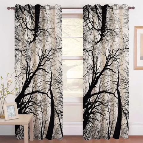 New panipat textile zone Polyester Long Door Curtain 274.32 cm (9 ft) Pack of 2 (Printed multicolor)