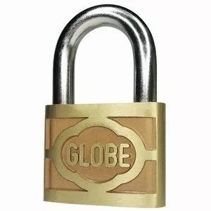 Globe Pressing Brass Padlock with 3 Keys. 3 inches