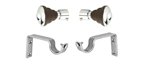 Shaks Curtain Finials Wengy Mix with CP Finish Including Supports Pack of 2