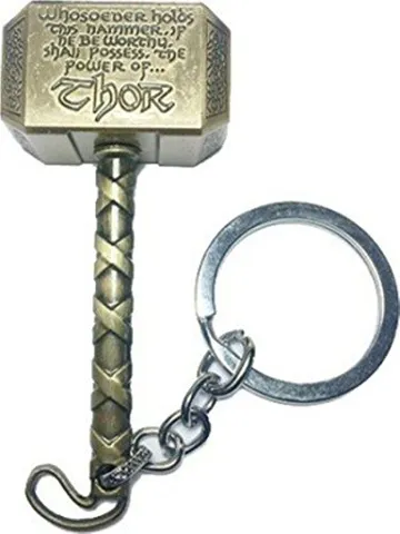 CDP Genuine Thor Hammer Metal Keychain ~ Matt Gold with realistic Detailing