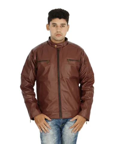 Supreme Genuine Leather Jacket(Brown) For Men