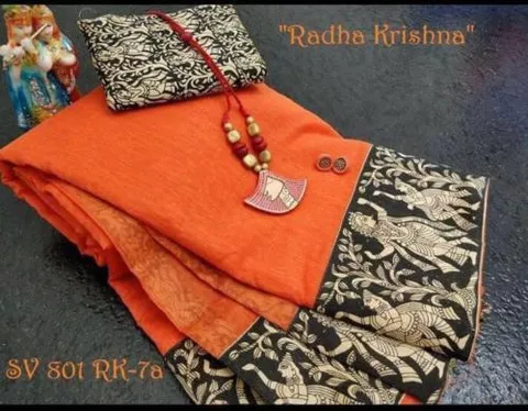 Kartik Fashion Designer Sari Indian Saree Chanderi Cotten Party wear Sari With Blouse