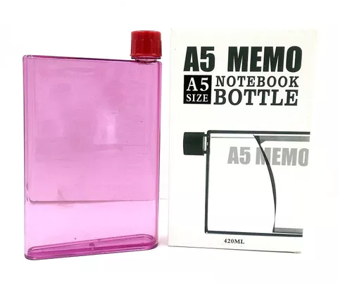 HIYA� A5 Size Memo Bottle / Notebook Style Flat And Ultra Slim Portable Bottle (420 Ml)