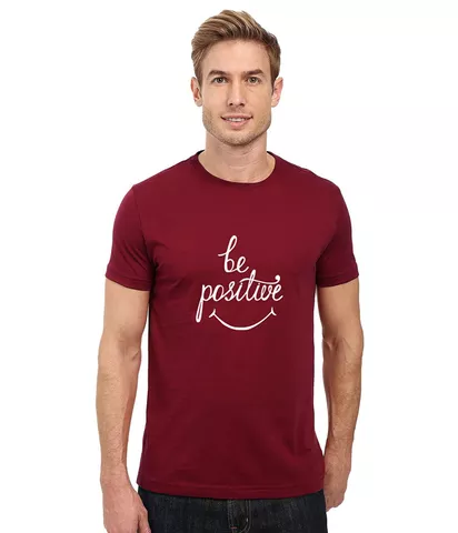 DOUBLE F ROUND NECK MAROON COLOR BE POSSITIVE PRINTED T-SHIRTS