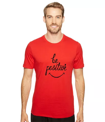 DOUBLE F ROUND NECK RED COLOR BE POSSITIVE PRINTED T-SHIRTS