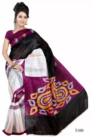 Kartik Creation Designer Printed Sarees Indian Saree Fabric Art Silk (Crep) Party wear Sari Blouse