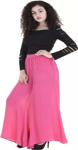 REAL LADY Relaxed Women Pink Trousers ()