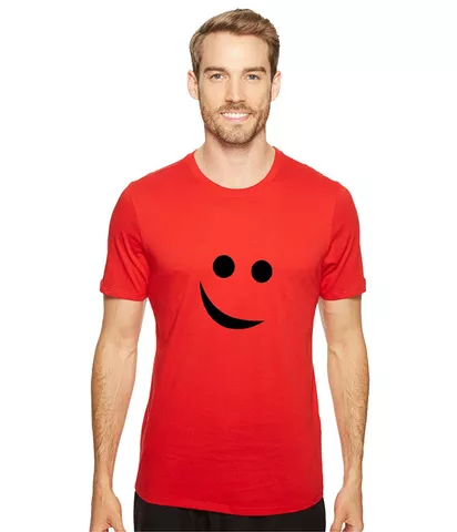 DOUBLE F ROUND NECK RED COLOR SMILE PRINTED T-SHIRTS