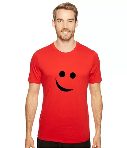 DOUBLE F ROUND NECK WHITE COLOR SMILE PRINTED T-SHIRTS