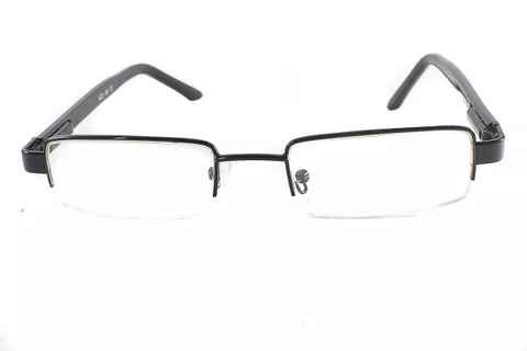 423BK46 Black Rectangle Half Frame Small Size 46 Men & Women EyeGlasses