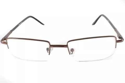 2105CRBN50 Copper-Brown Rectangle Half Frame Medium Size 50 Men & Women EyeGlasses