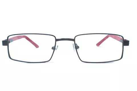 426BKR50 Black-Red Rectangle Full Frame Medium Size 50 Men & Women EyeGlasses