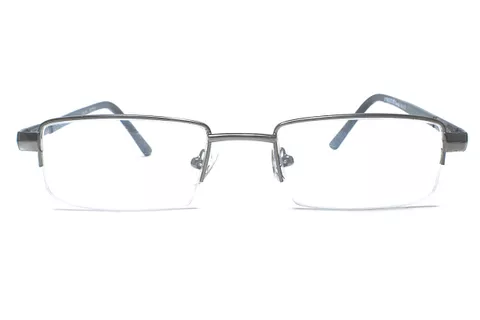 4619-2 Gun Metal-Black Rectangle Half Frame Medium Size 50 Men & Women EyeGlasses
