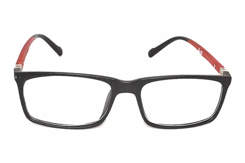 1163-2 Red-Black Rectangle Full Frame Small Size 48 Men & Women EyeGlasses